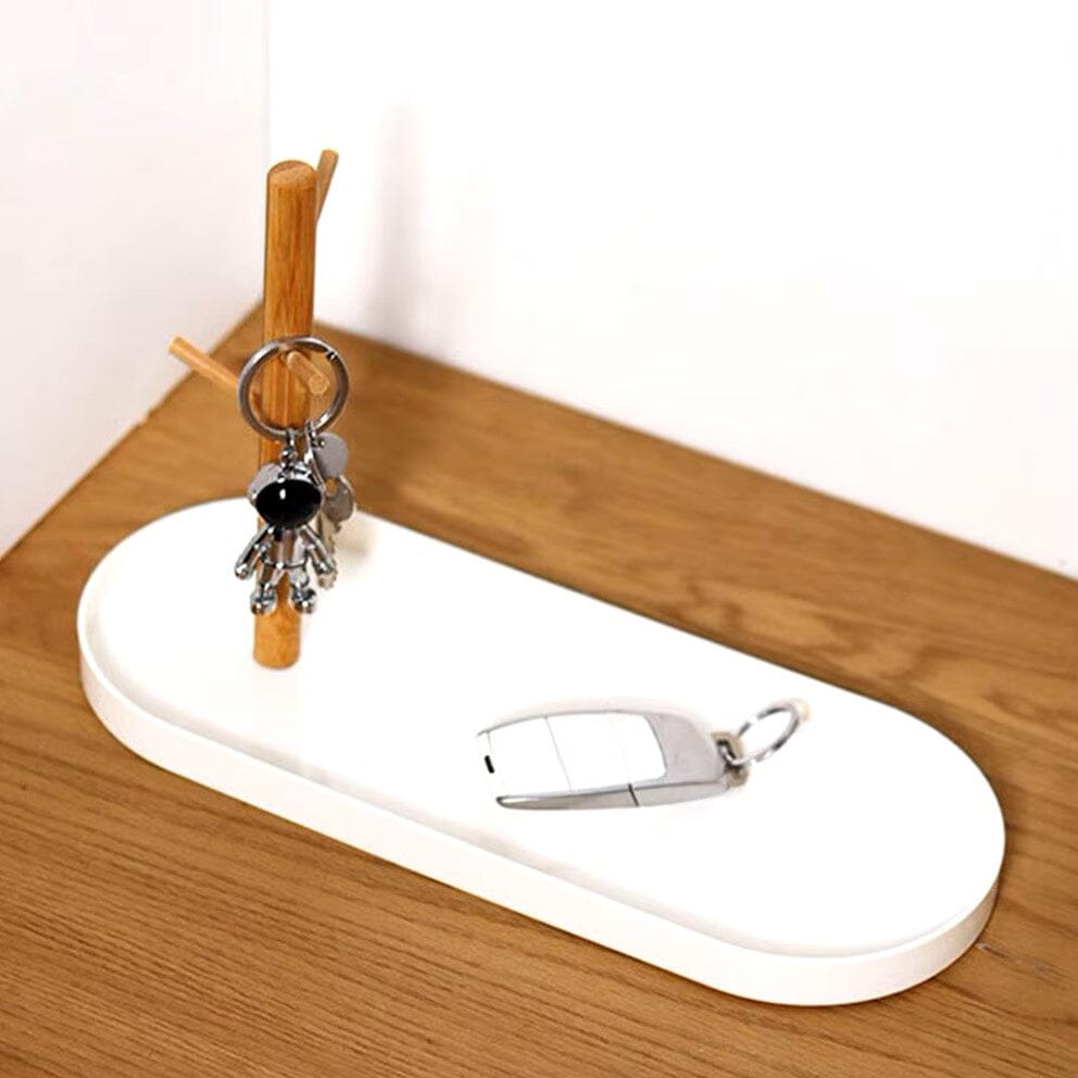 Rangement Clé - BranchOvalTray™ - Blanc - Orgnestly